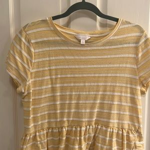 Yellow stripped top - large